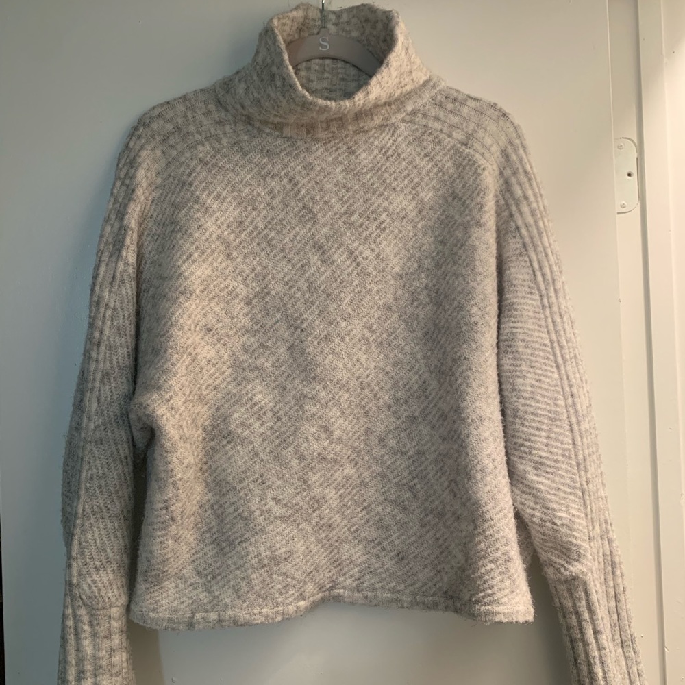 Gray mock neck sweater
